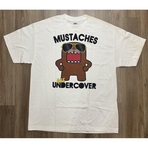 Vintage Domo Mustaches Are Undercover White‎ T Shirt Size XL